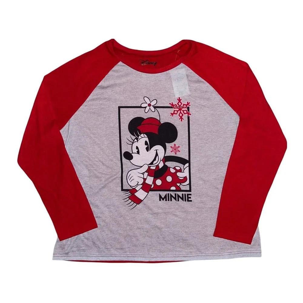 NWT Walt Disney Minnie Mouse Christmas Holiday 2 PC Pajama PJ Set Women's XS - Picture 2 of 7